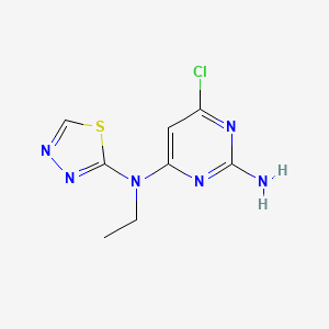 molecular formula C8H9ClN6S B13868439 6-chloro-4-N-ethyl-4-N-(1,3,4-thiadiazol-2-yl)pyrimidine-2,4-diamine 