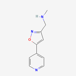 N-methyl-1-(5-pyridin-4-yl-1,2-oxazol-3-yl)methanamine