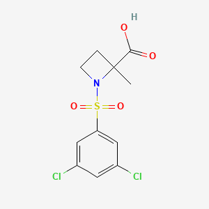 molecular formula C11H11Cl2NO4S B13868469 1-(3,5-Dichlorophenyl)sulfonyl-2-methylazetidine-2-carboxylic acid CAS No. 309977-82-0