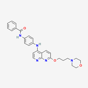 N-[4-[[7-(3-morpholin-4-ylpropoxy)-1,8-naphthyridin-4-yl]amino]phenyl]benzamide