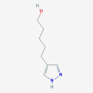 molecular formula C8H14N2O B13868505 5-(1H-Pyrazol-4-YL)pentan-1-OL CAS No. 10599-09-4