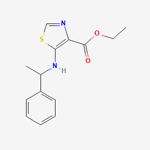 molecular formula C14H16N2O2S B13868521 5-(1-Phenyl-ethylamino)-thiazole-4-carboxylic acid ethyl ester 