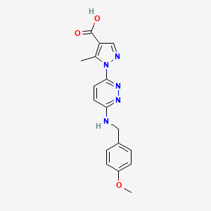 molecular formula C17H17N5O3 B13868550 1-[6-[(4-Methoxyphenyl)methylamino]pyridazin-3-yl]-5-methylpyrazole-4-carboxylic acid 