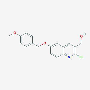 molecular formula C18H16ClNO3 B13868561 [2-Chloro-6-[(4-methoxyphenyl)methoxy]quinolin-3-yl]methanol 