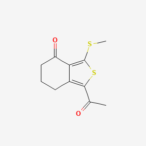 molecular formula C11H12O2S2 B13868584 1-acetyl-3-(methylsulfanyl)-6,7-dihydro-2-benzothiophen-4(5H)-one 