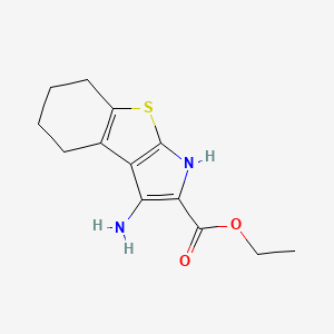 molecular formula C13H16N2O2S B1386866 Ethyl 3-amino-4,5,6,7-tetrahydro-1H-[1]benzothieno[2,3-b]pyrrole-2-carboxylate CAS No. 1032005-50-7