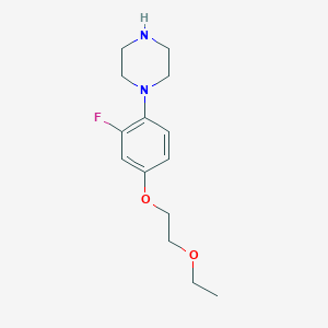 molecular formula C14H21FN2O2 B13868671 1-[4-(2-Ethoxyethoxy)-2-fluorophenyl]piperazine 