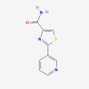 molecular formula C9H7N3OS B13868675 2-Pyridin-3-yl-1,3-thiazole-4-carboxamide 