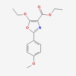 molecular formula C15H17NO5 B13868688 Ethyl 5-(ethyloxy)-2-[4-(methyloxy)phenyl]-1,3-oxazole-4-carboxylate 