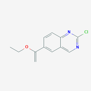 molecular formula C12H11ClN2O B13868694 2-Chloro-6-(1-ethoxyethenyl)quinazoline 