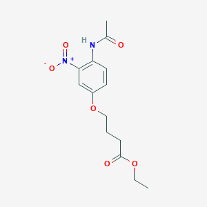 molecular formula C14H18N2O6 B13868695 Ethyl 4-[4-(acetylamino)-3-nitrophenoxy]butanoate 