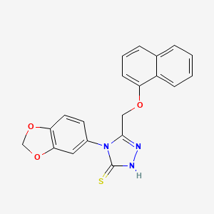 molecular formula C20H15N3O3S B1386871 4-(1,3-Benzodioxol-5-yl)-5-[(1-naphthyloxy)methyl]-4H-1,2,4-triazole-3-thiol CAS No. 1170884-67-9