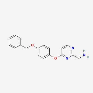 molecular formula C18H17N3O2 B13868714 [4-(4-Phenylmethoxyphenoxy)pyrimidin-2-yl]methanamine 