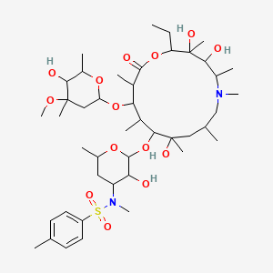 molecular formula C44H76N2O14S B13868747 N-[2-[[2-ethyl-3,4,10-trihydroxy-13-(5-hydroxy-4-methoxy-4,6-dimethyloxan-2-yl)oxy-3,5,6,8,10,12,14-heptamethyl-15-oxo-1-oxa-6-azacyclopentadec-11-yl]oxy]-3-hydroxy-6-methyloxan-4-yl]-N,4-dimethylbenzenesulfonamide 