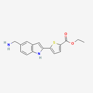 ethyl 5-(5-(aminomethyl)-1H-indol-2-yl)thiophene-2-carboxylate