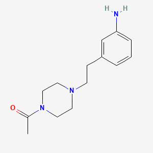 molecular formula C14H21N3O B13868907 1-{4-[2-(3-Amino-phenyl)-ethyl]-piperazin-1-yl}-ethanone 