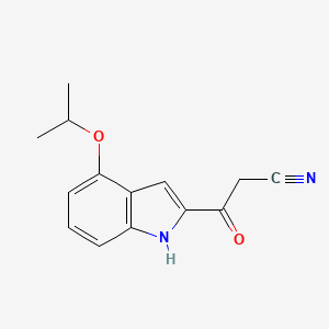 molecular formula C14H14N2O2 B13868908 3-oxo-3-(4-propan-2-yloxy-1H-indol-2-yl)propanenitrile 