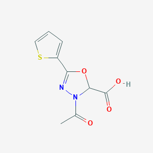 3-acetyl-5-thiophen-2-yl-2H-1,3,4-oxadiazole-2-carboxylic acid