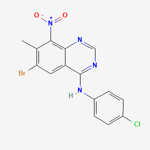 6-bromo-N-(4-chlorophenyl)-7-methyl-8-nitroquinazolin-4-amine