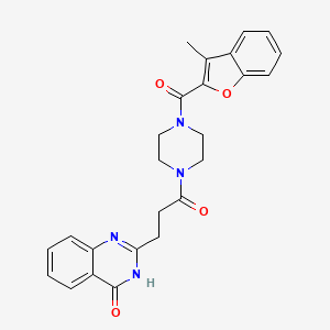 2-[3-[4-(3-methyl-1-benzofuran-2-carbonyl)piperazin-1-yl]-3-oxopropyl]-3H-quinazolin-4-one