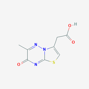 molecular formula C8H7N3O3S B1386900 (6-Metil-7-oxo-7H-[1,3]tiazolo[3,2-b][1,2,4]triazin-3-il)ácido acético CAS No. 16943-25-2