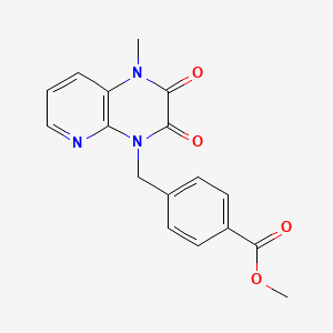 molecular formula C17H15N3O4 B1386902 Methyl 4-[(1-methyl-2,3-dioxo-2,3-dihydropyrido[2,3-b]pyrazin-4(1H)-yl)methyl]benzoate CAS No. 1171456-14-6