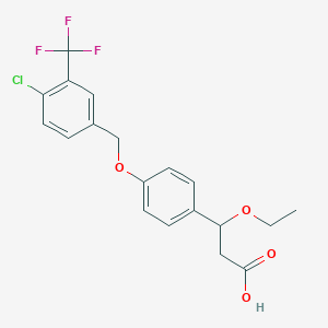 molecular formula C19H18ClF3O4 B13869022 3-[4-[[4-Chloro-3-(trifluoromethyl)phenyl]methoxy]phenyl]-3-ethoxypropanoic acid 