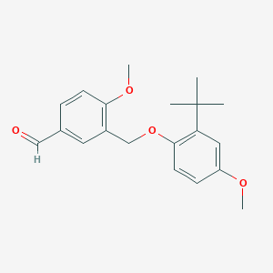 molecular formula C20H24O4 B1386908 3-[(2-Tert-butyl-4-methoxyphenoxy)methyl]-4-methoxybenzaldehyde CAS No. 1172982-17-0