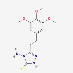 molecular formula C13H18N4O3S B1386910 4-Amino-5-[2-(3,4,5-trimethoxyphenyl)ethyl]-4H-1,2,4-triazole-3-thiol CAS No. 1171869-50-3