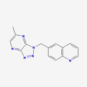 molecular formula C15H12N6 B13869105 6-[(5-Methyltriazolo[4,5-b]pyrazin-3-yl)methyl]quinoline 