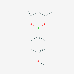 molecular formula C13H19BO3 B1386915 2-(4-甲氧基苯基)-4,4,6-三甲基-1,3,2-二氧杂硼环丁烷 CAS No. 934558-31-3