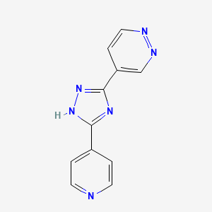 molecular formula C11H8N6 B13869180 4-(5-pyridin-4-yl-1H-1,2,4-triazol-3-yl)pyridazine 