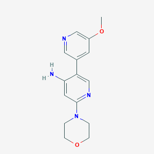 molecular formula C15H18N4O2 B13869202 5-(5-Methoxypyridin-3-yl)-2-morpholin-4-ylpyridin-4-amine 