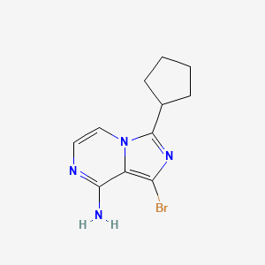 molecular formula C11H13BrN4 B13869218 1-Bromo-3-cyclopentylimidazo[1,5-a]pyrazin-8-amine 