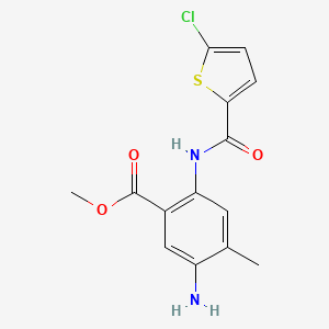 molecular formula C14H13ClN2O3S B13869240 Methyl 5-amino-2-{[(5-chloro-2-thienyl)carbonyl]amino}-4-methylbenzoate 