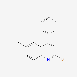 molecular formula C16H12BrN B13869304 2-Bromo-6-methyl-4-phenylquinoline 