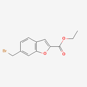 molecular formula C12H11BrO3 B13869320 Ethyl 6-(bromomethyl)-1-benzofuran-2-carboxylate 