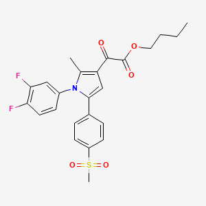 molecular formula C24H23F2NO5S B13869383 Butyl 2-[1-(3,4-difluorophenyl)-2-methyl-5-(4-methylsulfonylphenyl)pyrrol-3-yl]-2-oxoacetate 