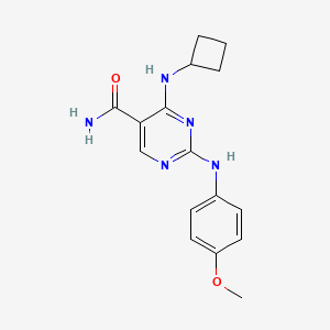 molecular formula C16H19N5O2 B13869395 4-(Cyclobutylamino)-2-(4-methoxyanilino)pyrimidine-5-carboxamide 