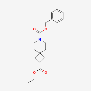 molecular formula C19H25NO4 B13869413 7-O-benzyl 2-O-ethyl 7-azaspiro[3.5]nonane-2,7-dicarboxylate 