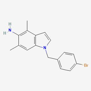 molecular formula C17H17BrN2 B13869415 1-[(4-Bromophenyl)methyl]-4,6-dimethylindol-5-amine 