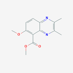 molecular formula C13H14N2O3 B13869444 Methyl 6-methoxy-2,3-dimethylquinoxaline-5-carboxylate 