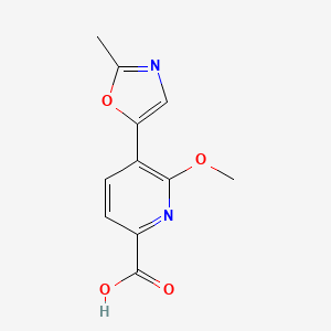 6-Methoxy-5-(2-methyl-1,3-oxazol-5-yl)pyridine-2-carboxylic acid