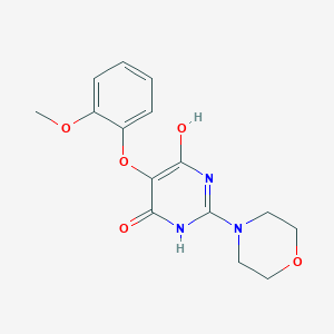 molecular formula C15H17N3O5 B13869491 4-hydroxy-5-(2-methoxyphenoxy)-2-morpholin-4-yl-1H-pyrimidin-6-one 