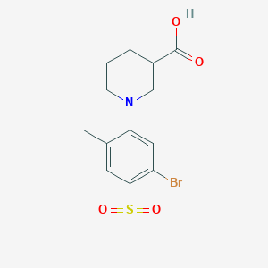 B1386950 1-[5-Bromo-2-methyl-4-(methylsulphonyl)phenyl]piperidine-3-carboxylic acid CAS No. 1000018-36-9