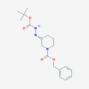 molecular formula C18H25N3O4 B13869501 3-(Tert-butoxycarbonyl-hydrazono)-piperidine-1-carboxylic acid benzyl ester 