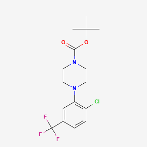 molecular formula C16H20ClF3N2O2 B13869522 Tert-butyl 4-[2-chloro-5-(trifluoromethyl)phenyl]piperazine-1-carboxylate 