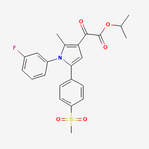 molecular formula C23H22FNO5S B13869557 Propan-2-yl 2-[1-(3-fluorophenyl)-2-methyl-5-(4-methylsulfonylphenyl)pyrrol-3-yl]-2-oxoacetate 