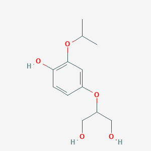 molecular formula C12H18O5 B13869589 2-(4-Hydroxy-3-propan-2-yloxyphenoxy)propane-1,3-diol 