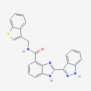 molecular formula C24H17N5OS B13869600 N-(1-benzothiophen-3-ylmethyl)-2-(1H-indazol-3-yl)-1H-benzimidazole-4-carboxamide 